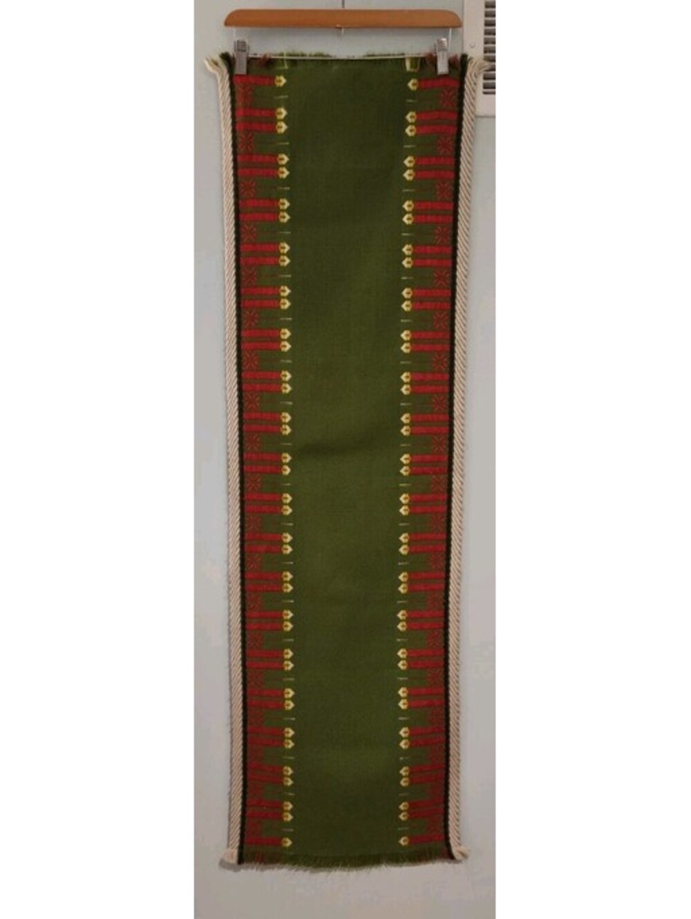 Areda 40 × 130 Green Red Yellow Candle Table Runner Vintage 60s 70s  Christmas